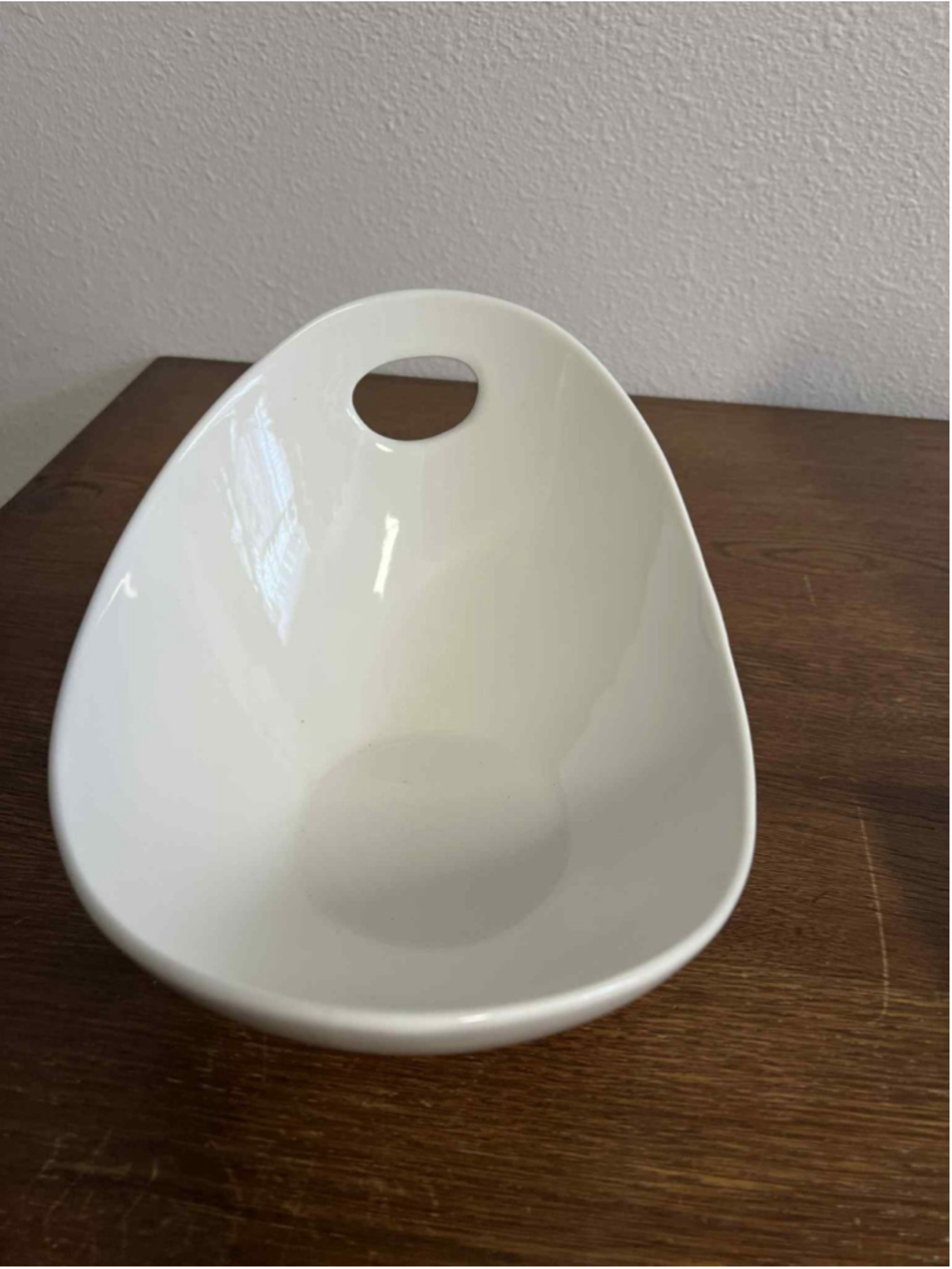 Palm Restaurant Porcelain Serving Bowl 10″ White Chip on Base Heavy 3.2 lb